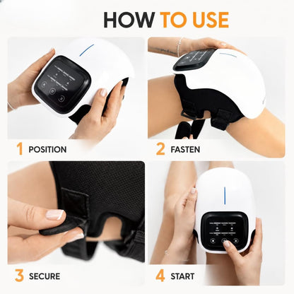 How to use the Welnexx Knee Wrap in 4 steps: position, fasten, secure, start